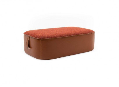 Parfait Tabouret Souple en Imitation Cuir de Couleur Orange Élégant pour le Salon